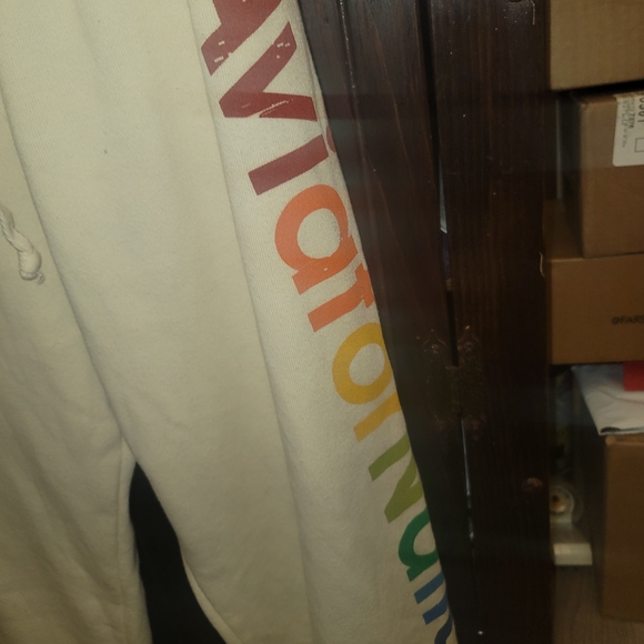Aviator Nation Cream Joggers with Rainbow Logo Classic Small - Picture 5 of 8
